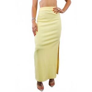 NEW SURELYMINE that maxi slit skirt in yellow